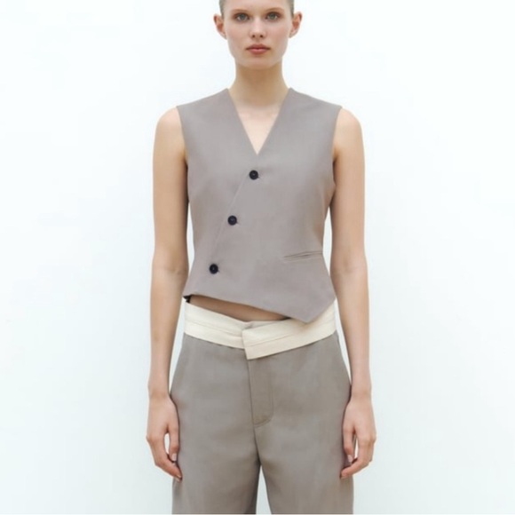 Zara ASYMMETRIC DOUBLE BREASTED VEST LIMITED EDITION size XXL - Picture 5 of 11